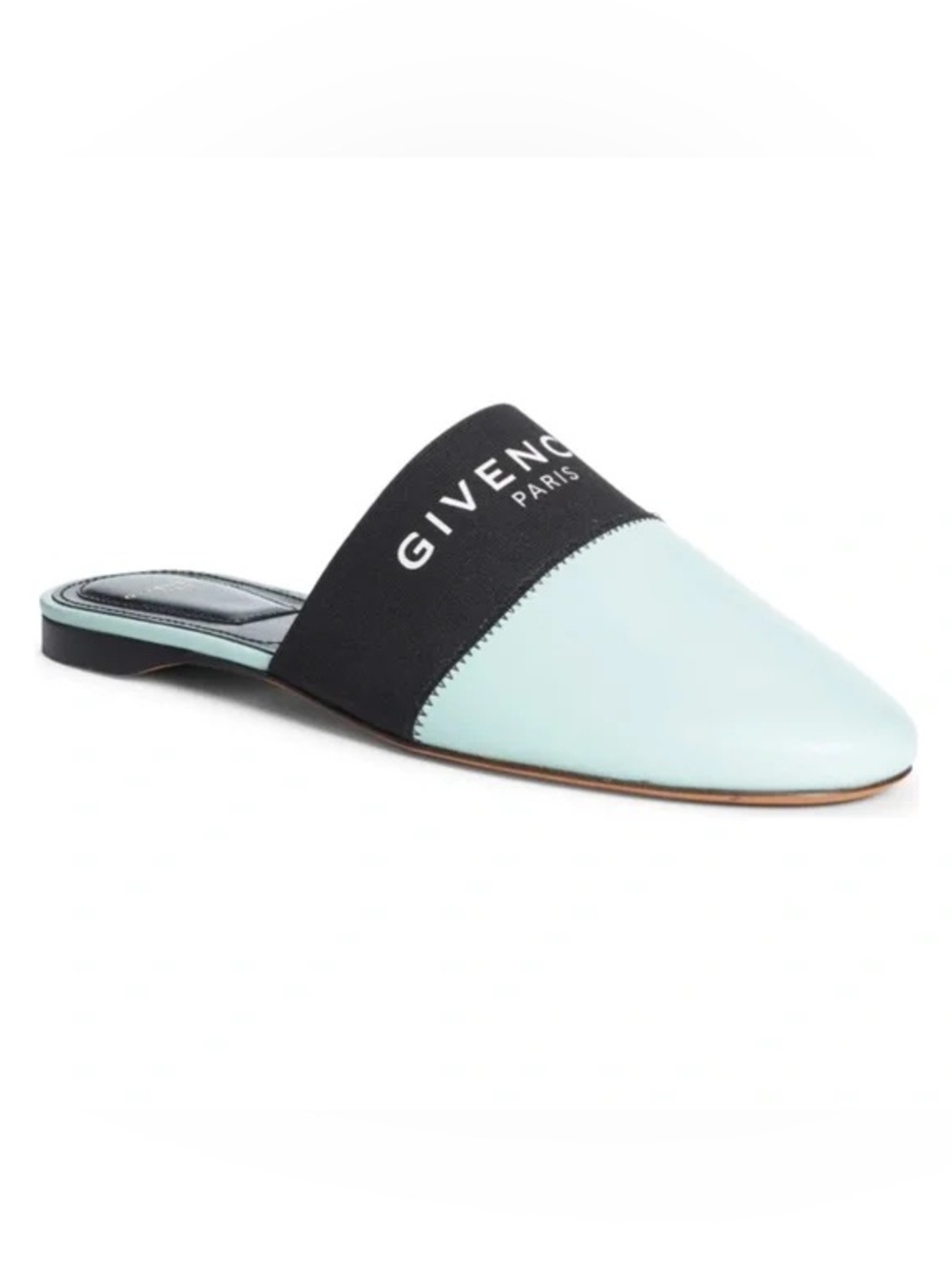 100% lamb leather - Givenchy Bedford Flat Mule in Acqua Marine 37.5